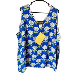 Bob Mackie Women's Wearable Art Floral Silk Tank Size 3X Sleeveless